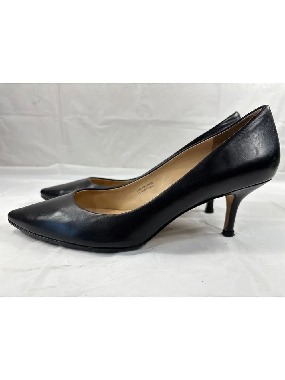 VIA SPIGA ITALY Size 11 N Classic Black ALL Leather Heels Pumps Shoes